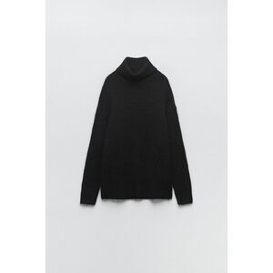 Black Zara Turtleneck Chunky Knit Long Sleeve Pullover Sweater (NWT)